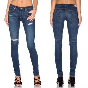 AG Adriano Goldschmied Super Skinny Legging Ankle Jean Low Rise Distressed 24